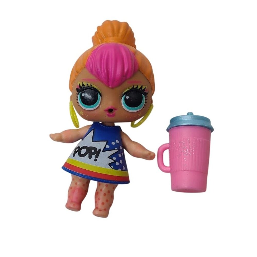 LOL Surprise Neon QT Doll MGA POP Dress Figure With Drink Cup Accessory